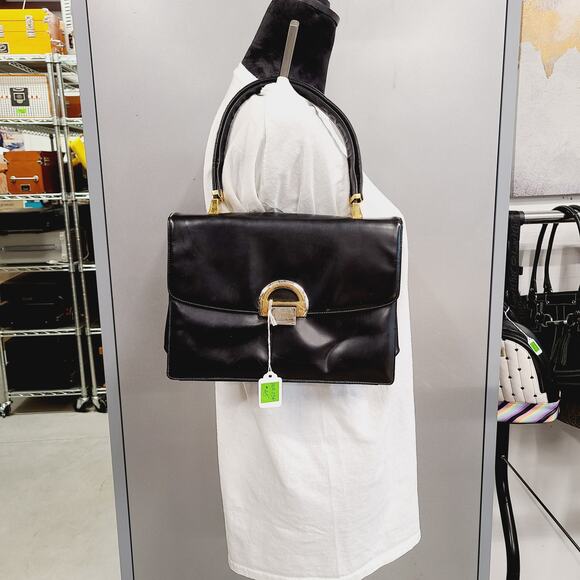 Vintage 1960's Koret Handbag, Black, PRE-OWNED - Picture 2 of 7